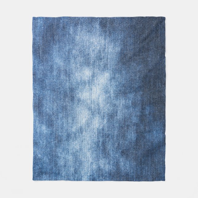 Abgetragener Denim-Stoff, texturierter Hintergrund Fleecedecke (Vorderseite)