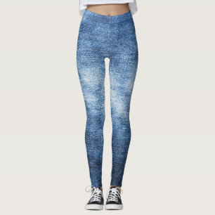 Abgetragener Denim-Stoff, texturierter Hintergrund Leggings