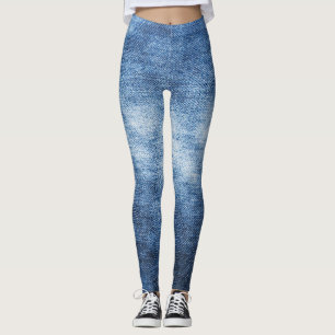 Abgetragener Denim-Stoff, texturierter Hintergrund Leggings