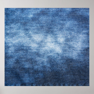 Abgetragener Denim-Stoff, texturierter Hintergrund Poster