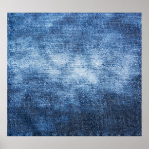 Abgetragener Denim-Stoff, texturierter Hintergrund Poster