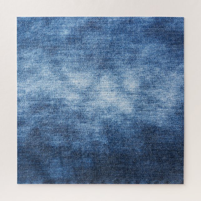 Abgetragener Denim-Stoff, texturierter Hintergrund Puzzle (Vertikal)