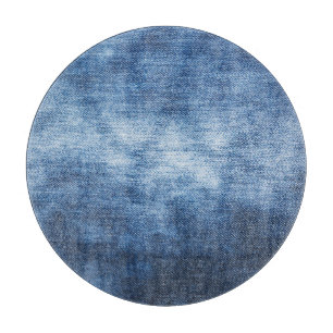 Abgetragener Denim-Stoff, texturierter Hintergrund Schneidebrett