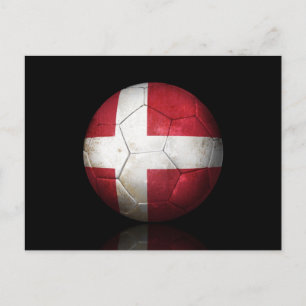 Abgetragener Fußballball-Ball unter dänischer Flag Postkarte