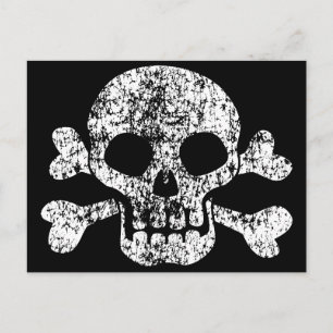 Abgetragener Schädel und Kreuzknochen Postkarte