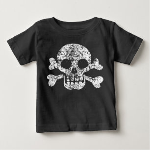 Abgetragenes Totenkopf-Baby-T-Shirt Baby T-shirt