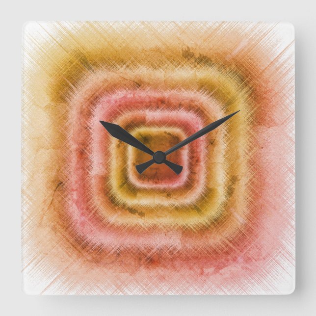 Abgewetzt Quadratische Wanduhr (Vorderseite)