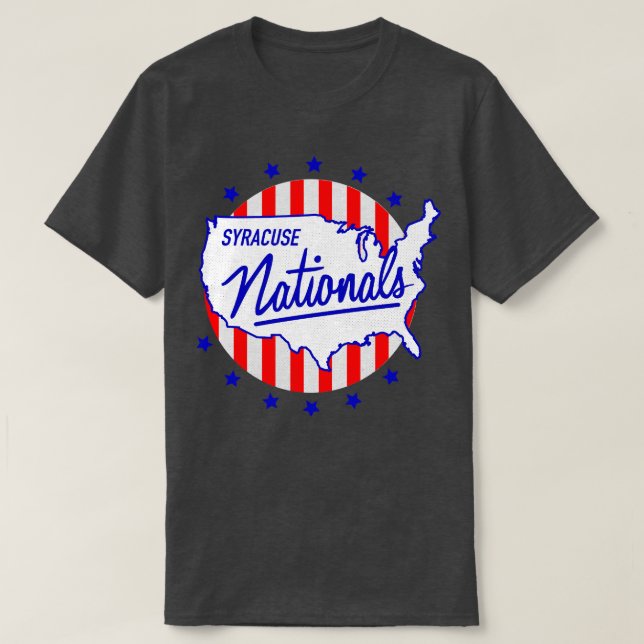 Abgewiesene Syracuse Nationals NBL Basketball 1948 T-Shirt (Design vorne)