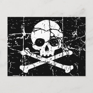 Abgeworfener Schädel und Crossbones Postkarte