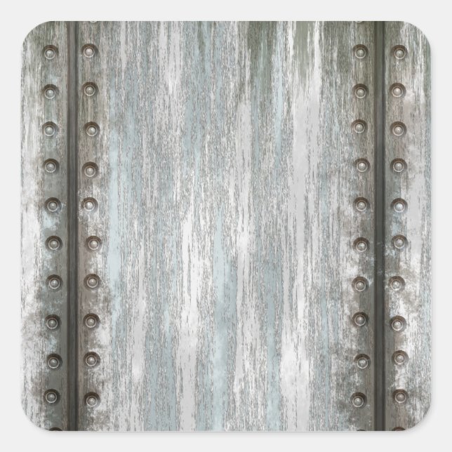 Abgezogener Metallgrunge Quadratischer Aufkleber (Vorderseite)