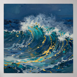 Abgrundblaue Marmor Poster