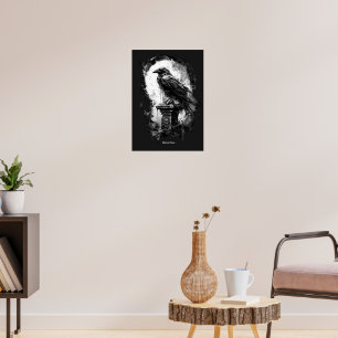 Abgrundblick Heavy Metal Raben-Schädel Poster