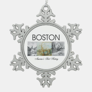 ABH Boston Schneeflocken Zinn-Ornament
