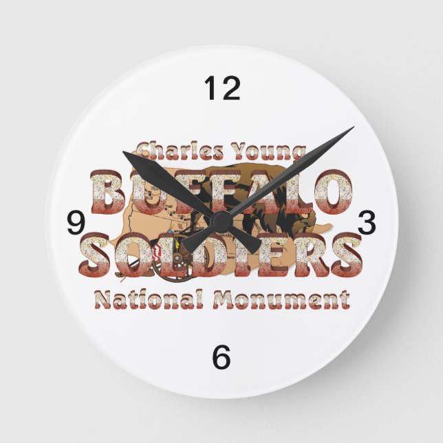ABH Büffel-Soldaten Runde Wanduhr (Vorderseite)