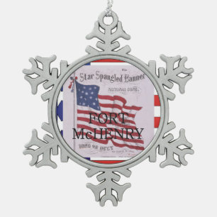 ABH Fort McHenry Schneeflocken Zinn-Ornament