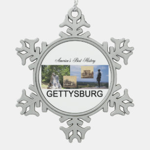 ABH Gettysburg Schneeflocken Zinn-Ornament