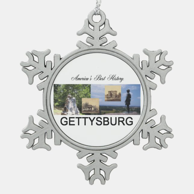 ABH Gettysburg Schneeflocken Zinn-Ornament (Vorderseite)