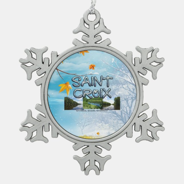 ABH St. Croix NR Schneeflocken Zinn-Ornament (Vorderseite)
