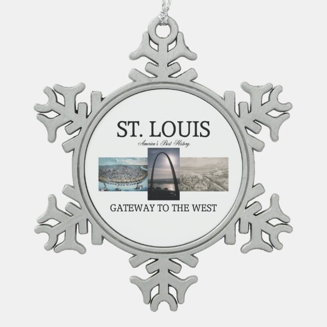 ABH St. Louis Zugang Schneeflocken Zinn-Ornament (Vorderseite)