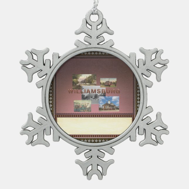 ABH Williamsburg Schneeflocken Zinn-Ornament (Vorderseite)