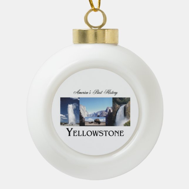 ABH Yellowstone Keramik Kugel-Ornament (Vorderseite)