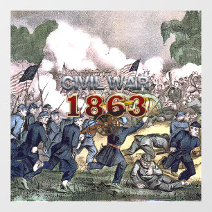 ABH Zivil War 1863 Window Cling Fensteraufkleber