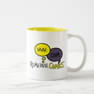 Abhelfende Comicen u. Abhilfe-Tasse Zweifarbige Tasse