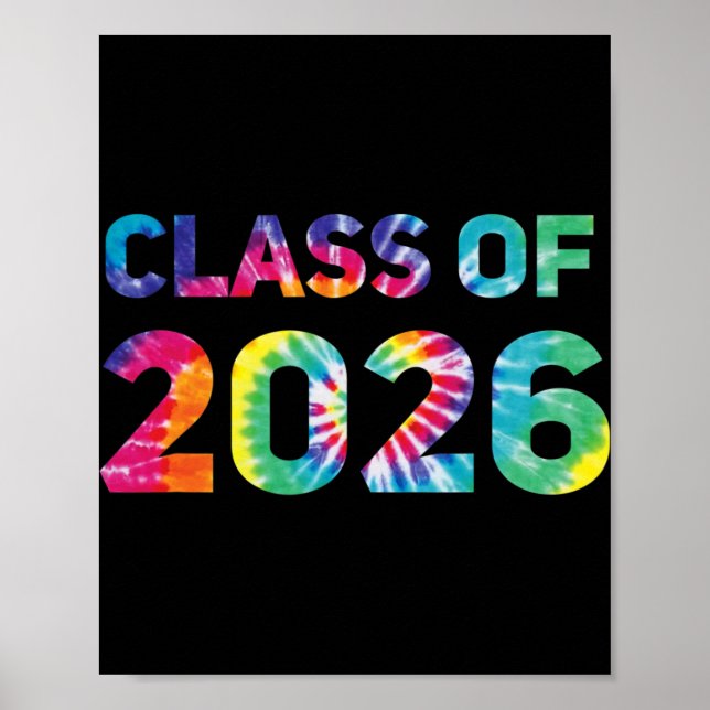 Abi 2026 Highschool Abschluss Tye Dye 2026 Abschlu Poster (Vorne)