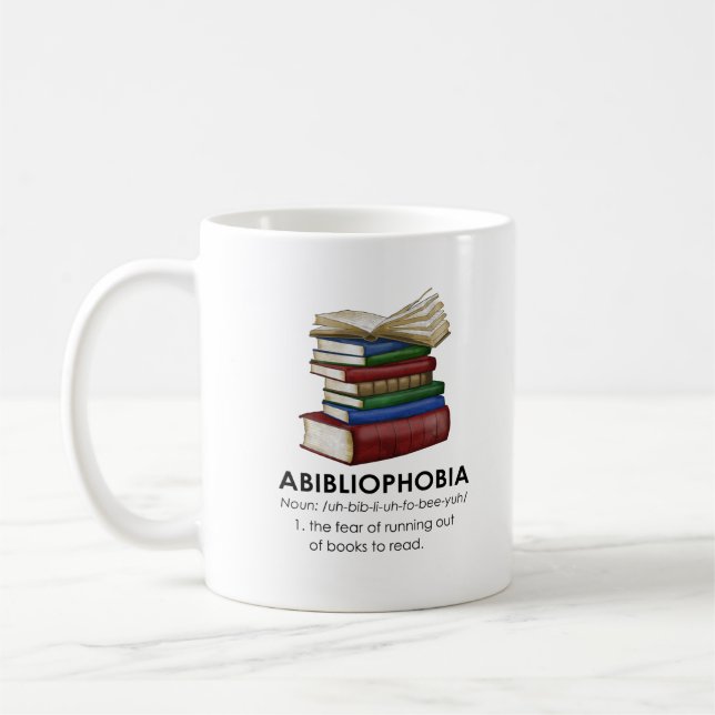 Abibliophobia Funny Reading Book Reader Bookworm Kaffeetasse (Links)