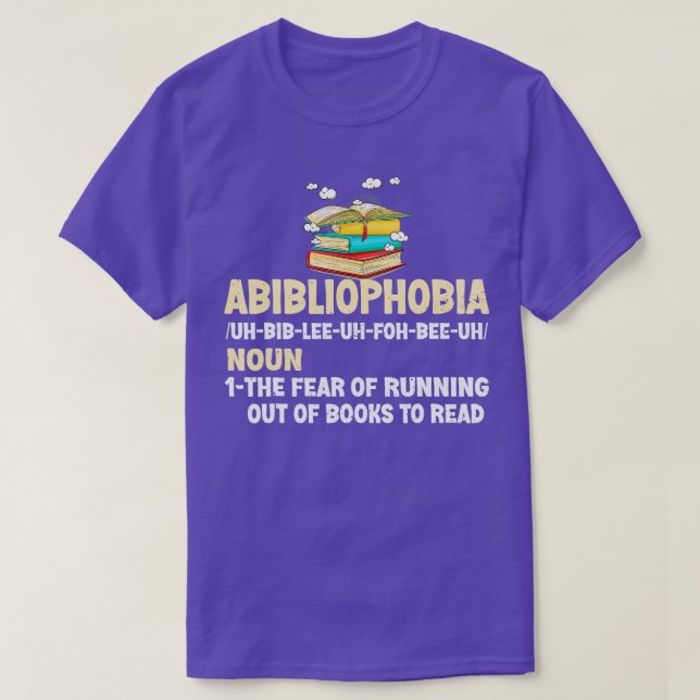 Abibliophobie Definition Funny Reading Bookworm Re T-Shirt (Design vorne)