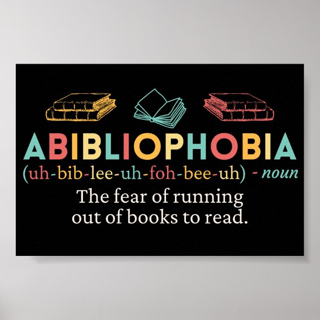 Abibliophobie Funny Definition Poster (Vorne)
