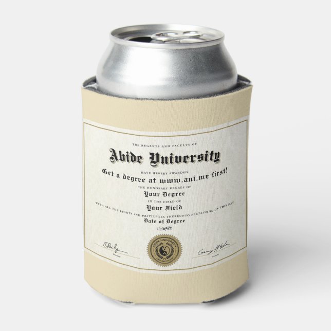 Abide University Degree Can Cooler Dosenkühler (Kanne Vorderseite)