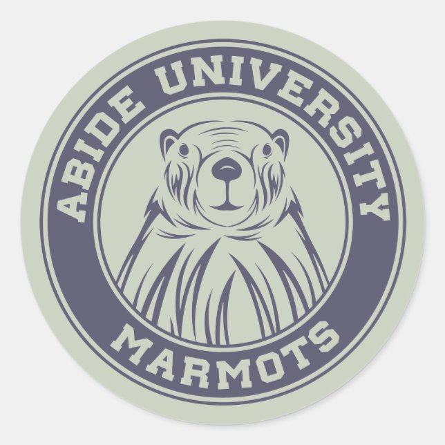 Abide University Marmots Classic Round Sticker (Vorderseite)