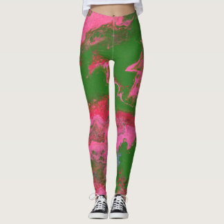 Abigail 2 Crazy Pink Green Abstrakte Leggings