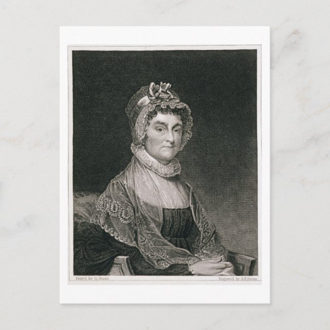 Abigail Adams, graviert von G.F. Storm (fl.c.1834) Postkarte (Vorderseite)