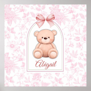 Abigail Benutzerdefiniertes rosa Teddy-Bär-Kinde Poster