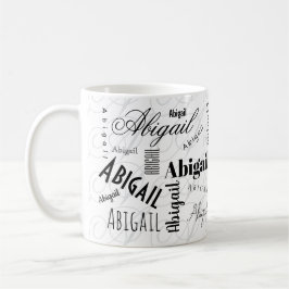 Abigail Benutzername Schwarz Weiß Kaffeetasse
