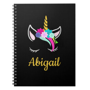 Abigail Dark Unicorn Name T - Shirt Notizblock