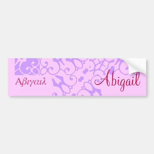 Abigail Designer Name III Autoaufkleber (Vorne)