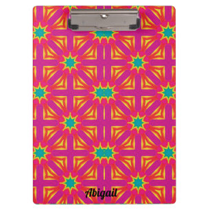 ABIGAIL ~ Gelb, Blau, Rot und Rosa Design ~ Klemmbrett