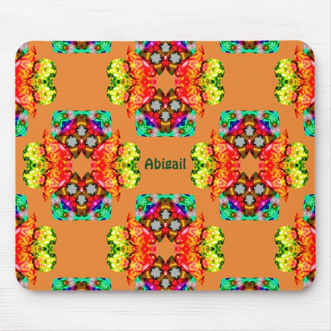 ABIGAIL~ Goldenes Muster ~ Personalisiert Mousepad (Vorne)