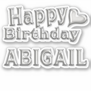 Abigail Happy Birthday silver Aufkleber Sticker