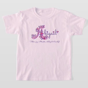 Abigail-Mädchen beschriften a-Namebedeutung T-Shirt