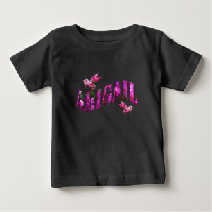Abigail, Mädchenname aus rosa Blume, Baby T. T-shirt
