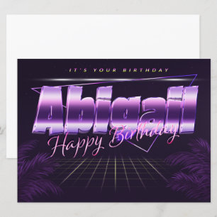Abigail Name Vorname lila retro Karte Geburtstag