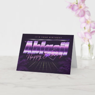 Abigail Name Vorname lila retro Karte Geburtstag