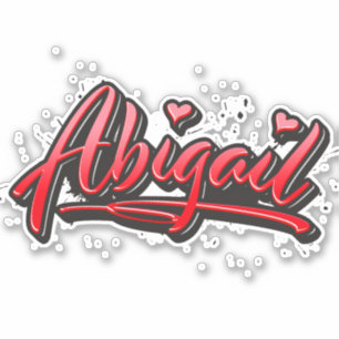 Abigail red Heart Graffiti Aufkleber Sticker