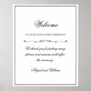 Abigail Simple Unplugged Zeremony Sign Poster