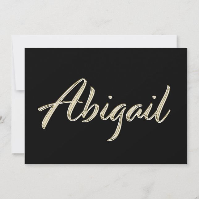 Abigail white gold Handwriting Karte (Vorderseite)