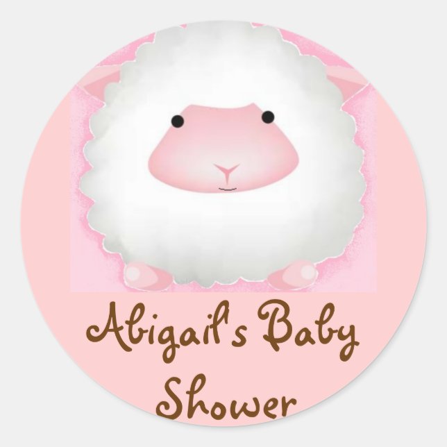 Abigail's Baby Shower Runder Aufkleber (Vorderseite)
